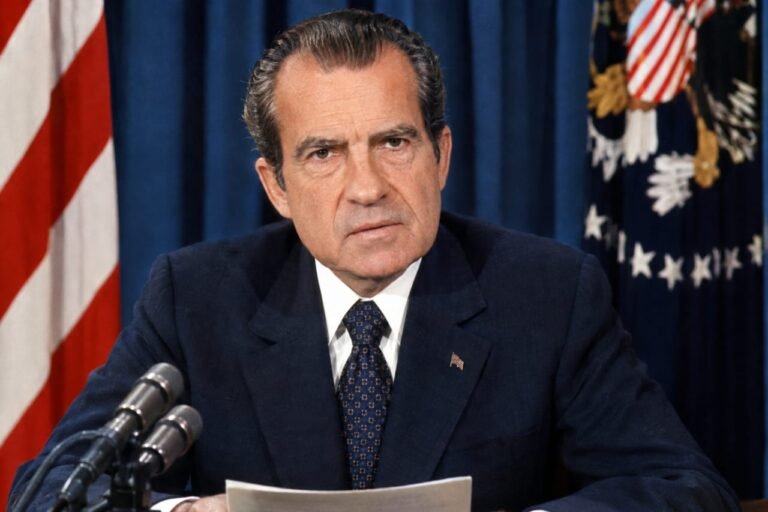 Richard Nixon, US president who resigned in 1974 following the Watergate scandal.