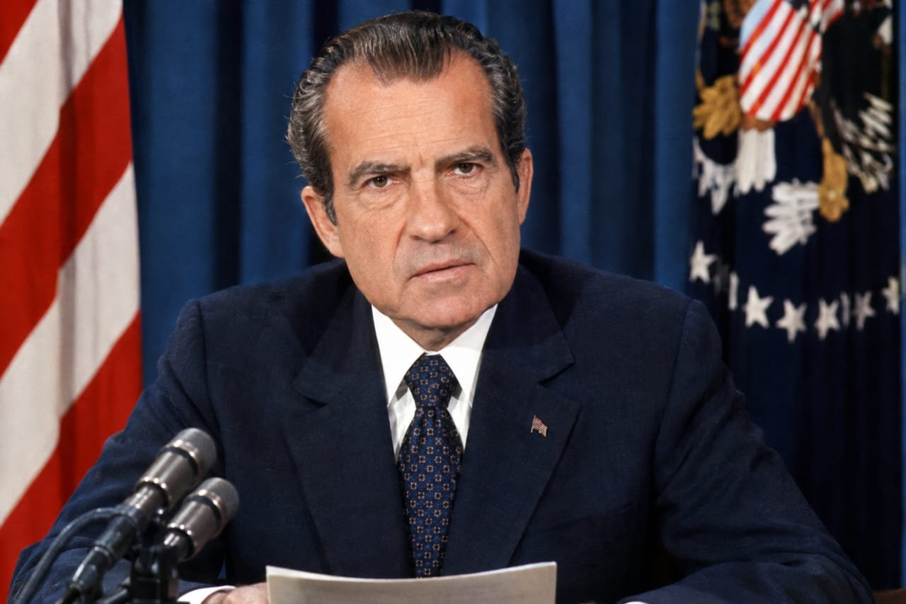 Richard Nixon, US president who resigned in 1974 following the Watergate scandal.